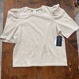 Melrose and Market Light Beige Puff Sleeve Top